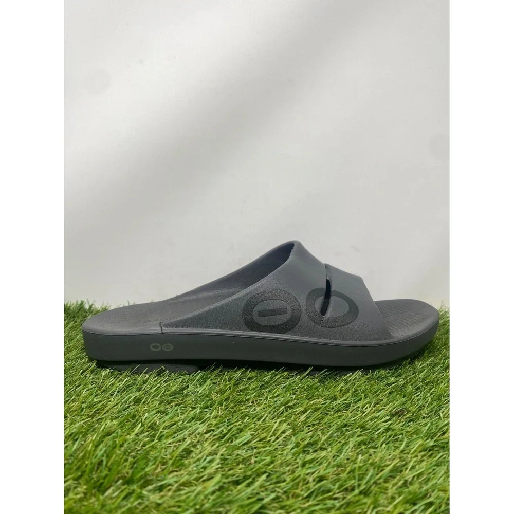 Oofos OOahh Recovery Slide Sandals Mens Gray Comfort Sport Slip On US 13